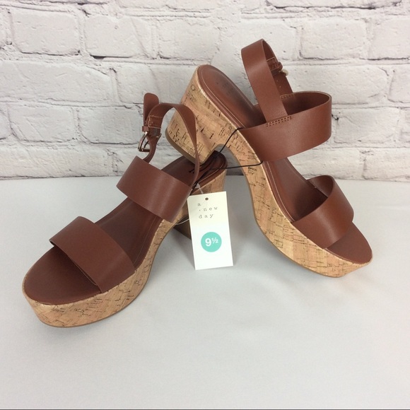 a new day Shoes - A New Day Open Toe Sandal-Brown Sz9.5 Faux Leather